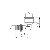 Mufa przejściowa 90' TECE flex, mosiądz, 16 mm x 1/2'' (zz x GW)