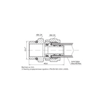 701/B O16xG1/2 Z Złączka wkrętna - nypel z wyjmowaną końcówką do belki rozdzielacza klasa 1/10 5/6 16x2 CuZn-C