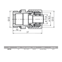 Złączka VALVEX standardowy, 16 mm x 1/2'' (pex/al x GZ)