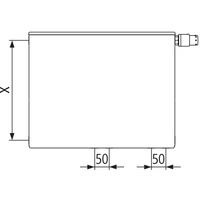 Kermi®X2®Plan Vplus T12 wys.755x64x1800 QN2426,biały,10bar,zaworb.,lewy,z osłony