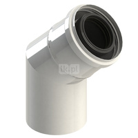 Kolano Concept By JEREMIAS 45' (pp) ZZ x ZW 60 x 100 mm powietrzno-spalinowe, kolor biały