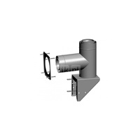 Zewnętrzna konsola ścienna dla rury pow.-spalinowej DN80/125 stal szlachetna / polypropylen razem z rozetą zewnętrzną i zaczepami