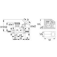 Zawór Thermo DN25 GW, 50-60st C z izolacją i termometrem
