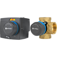 Zestaw regulacyjny ProClick: 4-drogowy obrotowy zawór mieszający ARV 485 ProClick, DN32, Rp1 1/4'', Kvs 18 m3/h + siłownik elektryczny ARM 343 ProClick
