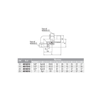 Złączka (śrubunek) kolanowa śrutowana VALVEX Twist, 3/8'' (GZ x GW)
