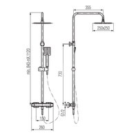 CUBUS Zestaw natryskowy z baterią termostatyczną ESTILL SQUARE PLUS