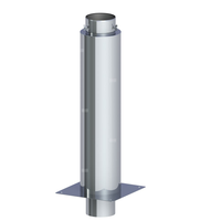 Izolowane przedłużenie komina dymowego fi 130mm z adapterem nasady grubość 1,0mm L=850mm