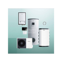 Pakiet Systemowy OZE - Pompa ciepła powietrzna powietrze-woda monoblok VAILLANT VWL 35/6A aroTHERM plus 3.6 kW 400 V + Moduł naścienny MEH 97/6 + Moduł komunikacji internetowej VR 940f + Zasobnik c.w.u. VIH RW 300/3BR + Zasobnik buforowy VP RW 50 + Regula