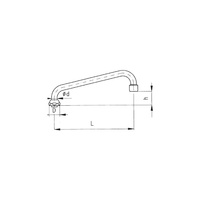 Wylewka do armatury sanitarnej typ U 18 mm 3/4'' KFA Armatura górna długość 250 mm mosiądz chrom