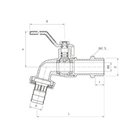 3102 G1/2 Z PN10 DN15 Kurek kulowy czerpalny ze złączka do węża CuZn-C