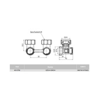 Moduł przyłączeniowy kątowy VALVEX FUSION 3 mosiądz (niklowany) 1/2'' x 3/4'' do grzejników