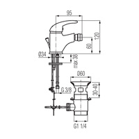 GALEO Bateria bidetowa ze spustem
