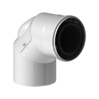 Kolano 87st. fi80/125mm z rewizją białe