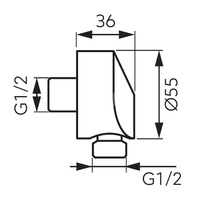 Przyłącze kątowe G1/2 do węża natryskowego, czarny