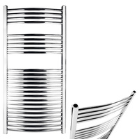 Grzejnik drabinkowy FERRO Łuk, podłączenie dolne, rozstaw 406, wym. 1200 x 450 mm, kolor chrom, moc 318W