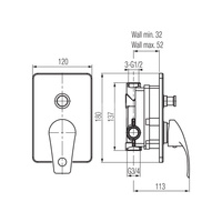 ANGELO Bateria wannowa-natryskowa podtynkowa