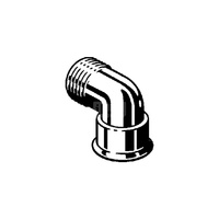 Kolano 90' VIEGA 26145 jednoczęściowy, brąz / brąz, 1'' (gz x gw) z uszczelką