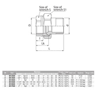 Złączka (śrubunek) prosta śrutowana (wersja krótka) VALVEX Twist, 2'' (GZ x GW)