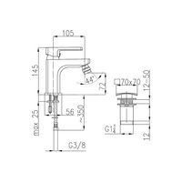 Bateria bidetowa KFA Armatura KORUND, kolor chrom