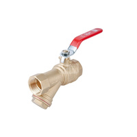 PHA-006 G1/2 WW PN30 DN15 Kurek kulowy z filtrem skośnym dławik II CuZn