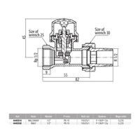 Zawór grzejnikowy VALVEX IRIS prosty, połączenie 1/2'' x 1/2'' (niklowany)