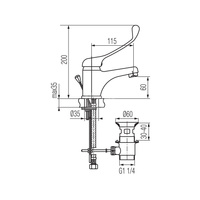 MEDICA Bateria umywalkowa stojąca ze spustem