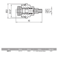 Wkładka zaworowa do grzejników VALVEX Activ mosiądz 1/2'', długość 43 mm