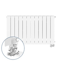 Grzejnik żeberkowy KFA Armatura ADR500/D/12 aluminium, podłączenie dolne, prawe, kątowe 570 x 966 mm, kolor biały