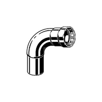 Megapress S-łuk 90 st. z SC-Contur stal niestopowa, powłoka cynkowo-niklowa, końcówka wsuwana, przyłącze zaprasowywane, nr wzoru 4316.1 dopuszczenie VdS centralne ogrzewanie zgodne z AGFW FW 524 DN: 50 D: 2