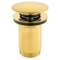 Zawór spustowy ROTONDO, z przelewem, mosiężny, G5/4", złoty