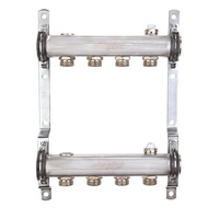 ROZDZIELACZ DO GRZEJNIKÓW, 1" ZE STALI NIERDZEWNEJ 6 OBWODÓW