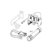 Mechanizm spłukujący elektroniczny do WC TECE planus, zasilanie bateryjne 6 V, przycisk elektryczny montowany na poręczy - wersja bezprzewodowa