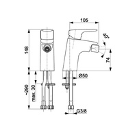 Bateria bidetowa KFA Armatura ABASHA, kolor chrom