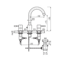 VEGANE Bateria umywalkowa 3-otworowa stojąca