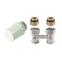 Zestaw do grzejników dolnozasilanych: głowica Thera-6 T3019 + zawór Verafix VK V2496, prosty, 1/2" V2496DY015