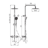 DIYA BLACK Kolumna natryskowa z baterią termostatyczną ESTILL
