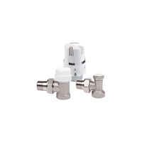 Zestaw przyłączeniowy grzejnikowy dwururowy VALVEX Thermo Set 1/2'' x 1/2'', zawór kątowy przystosowany termostatycznie