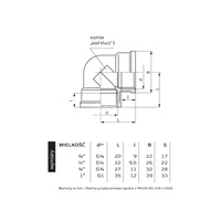 5113 G3/4 WW PN16 Kolano CuZn