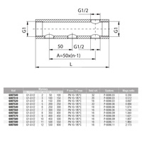 Rozdzielacz hydrauliczny VALVEX Proff mosiądz GW 1'', odgałęzień: 11 Gwint wewnętrzny (1/2'')
