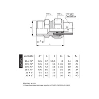 701 O25xG3/4 Z Złączka wkrętna - nypel klasa 1/10 5/6 25x2,5 CuZn-C