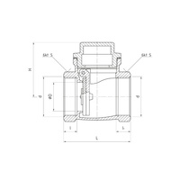 PHA-021 G1 1/2 WW PN10 Zawór zwrotny klapowy CuZn