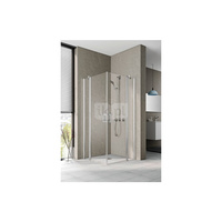 Kermi wejście narożne PEGA EPL 0900x 2000, połowa lewa, kolor srebro wysoki połysk, szkło ESG 6 mm przezroczyste