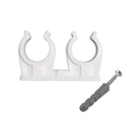 Uchwyt podwójny do rur ze śrubą i kołkiem 15 ( 1 op. 50 szt. )