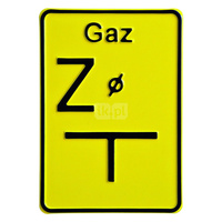Tabliczka oznaczeniowa z aluminium "PP" (punkt pomiarowy,gaz)