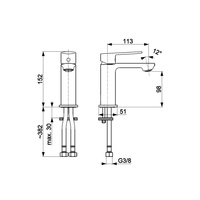 Bateria umywalkowa stojąca KFA Armatura AGAT click clack, chrom, montaż blat / otwór na baterię