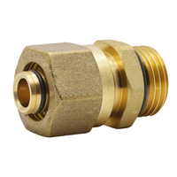 Nypel 1/2"x1/2" ze złączką zaciskową do rur wielowarstwowych 16x2mm, profil 39 mm