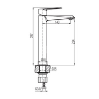 QUASAR Bateria umywalkowa stojąca, nablatowa, wysoka