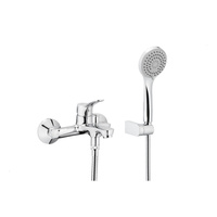 MORRIS BATERIA WANNOWA ŚCIENNA Z NATRYSKIEM PUNKTOWYM KOMPLETNYM (RĄCZKA 3 FUNKCYJNA + WĄŻ METALOWY 1500 MM), CHROM