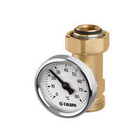 Złączka z termometrem do wyjść z rozdzielaczy 3/4" GZ x 3/4" GW nakrętka