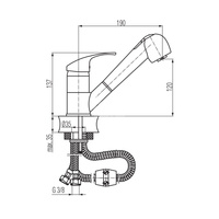 LOGIC bateria zlewozmywakowa z wyciąganą rączką natrysku